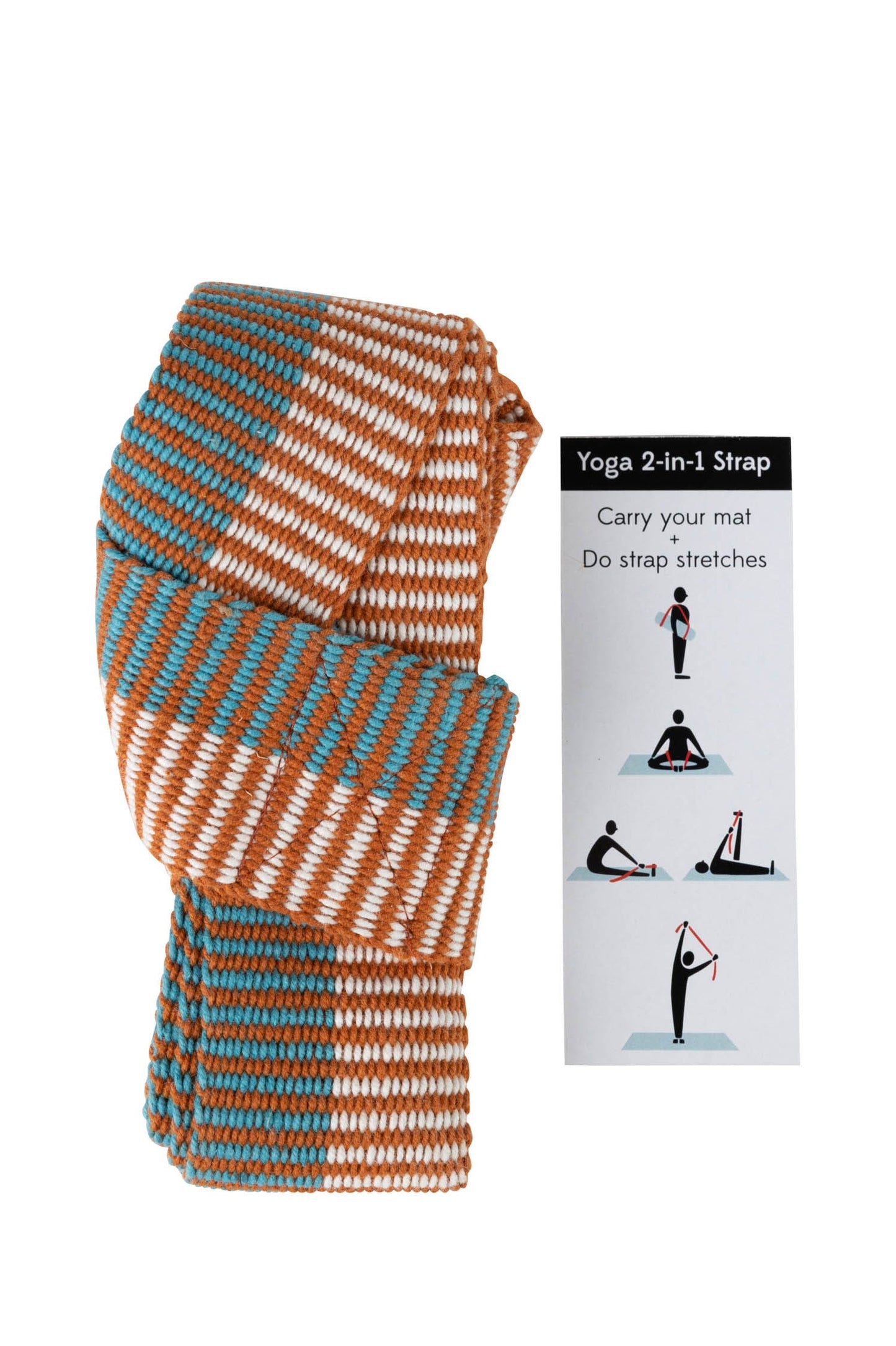 Yoga 2 in 1 strap woven cotton 52Lx1.75W brn/teal