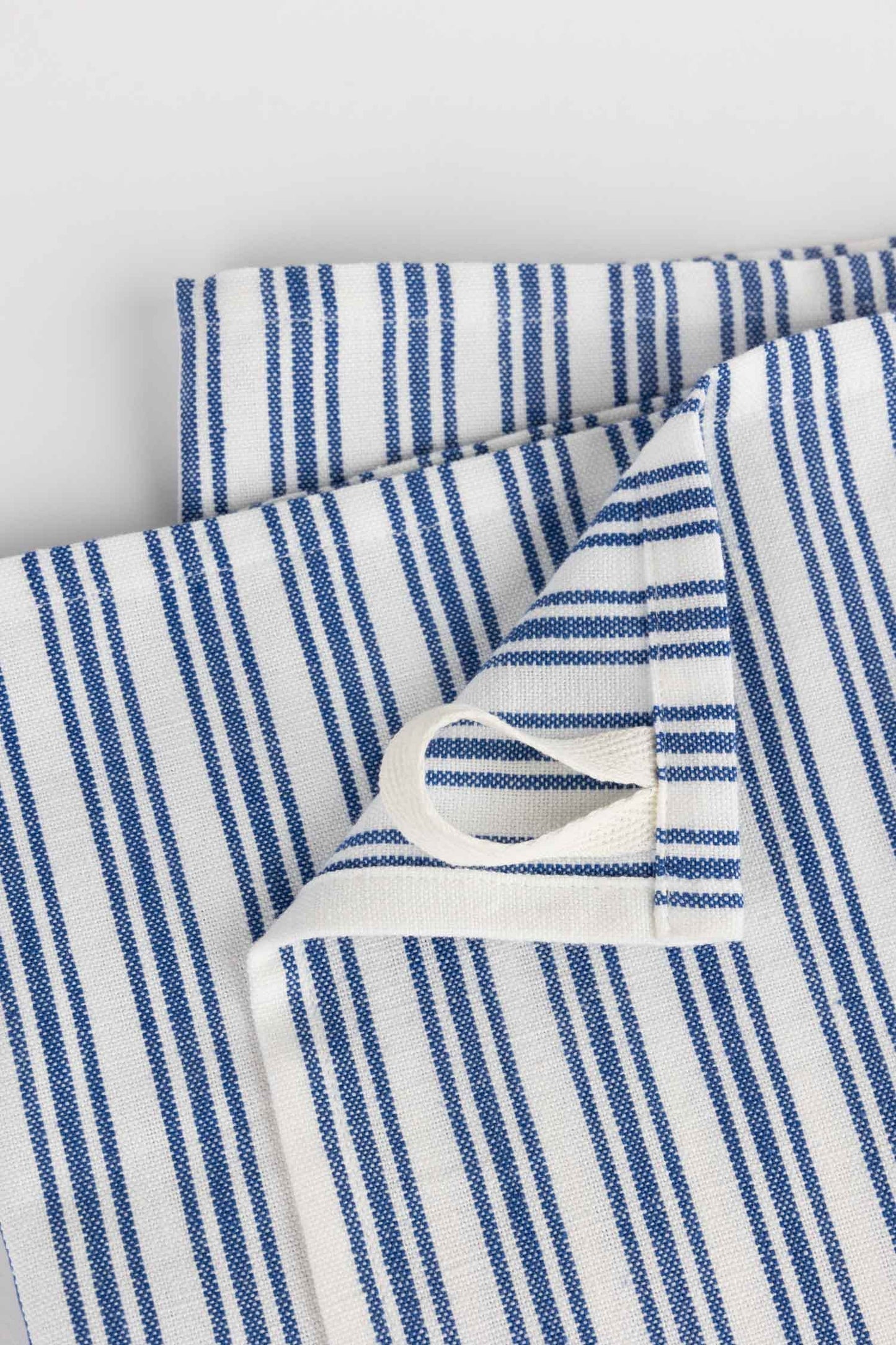 Tea towel small stripes M/3 cotton 27x19 blue/wht