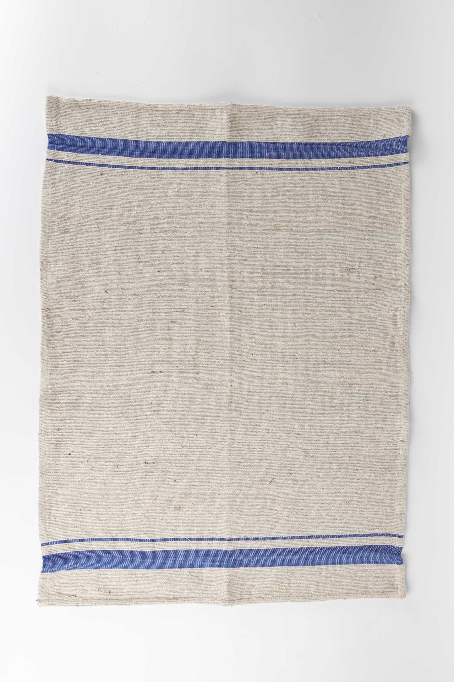 Tea towels S/3 handwoven cotton 29x21 tan/blue