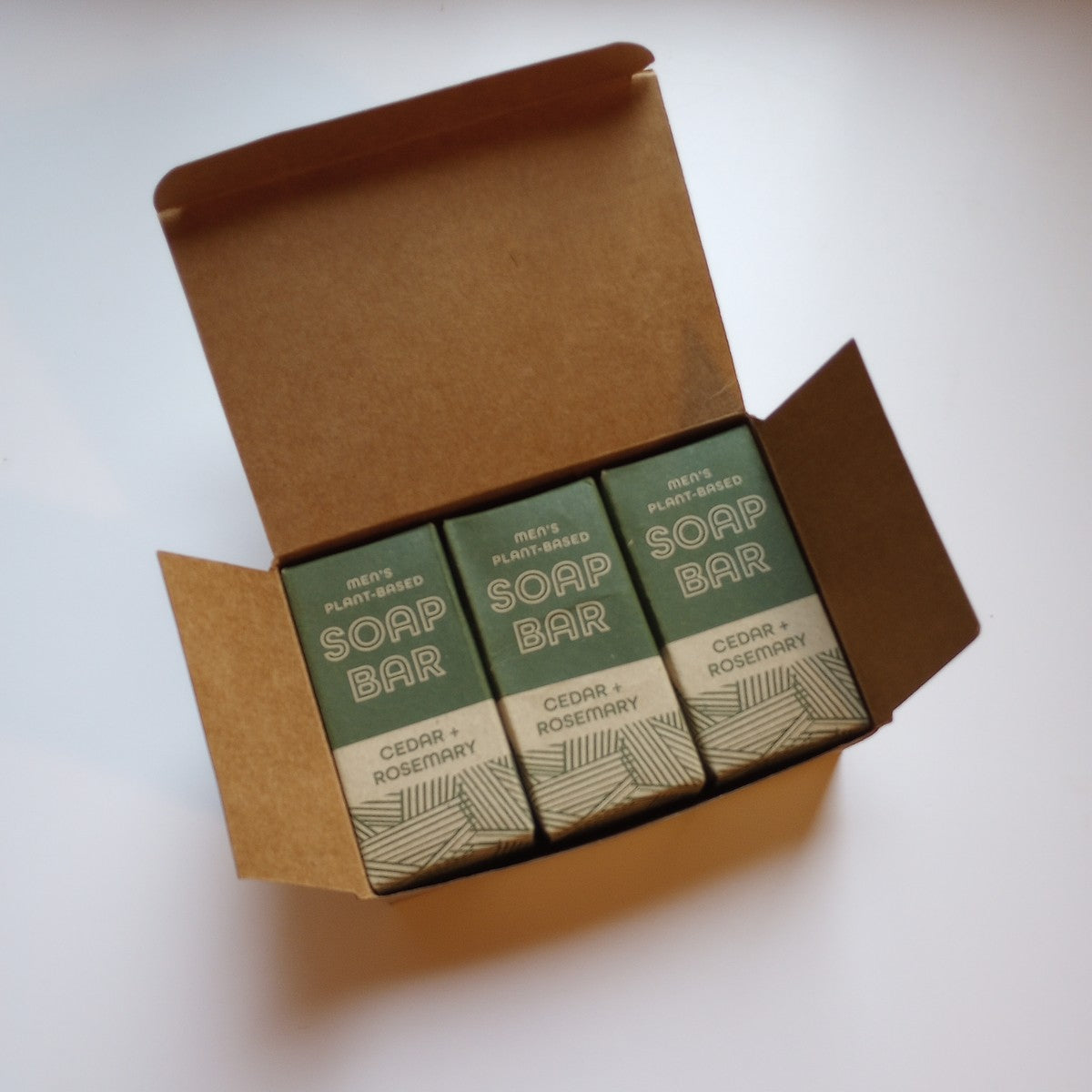 Soap man scent M/3 cedar/rosemary 6.5oz grn/tan