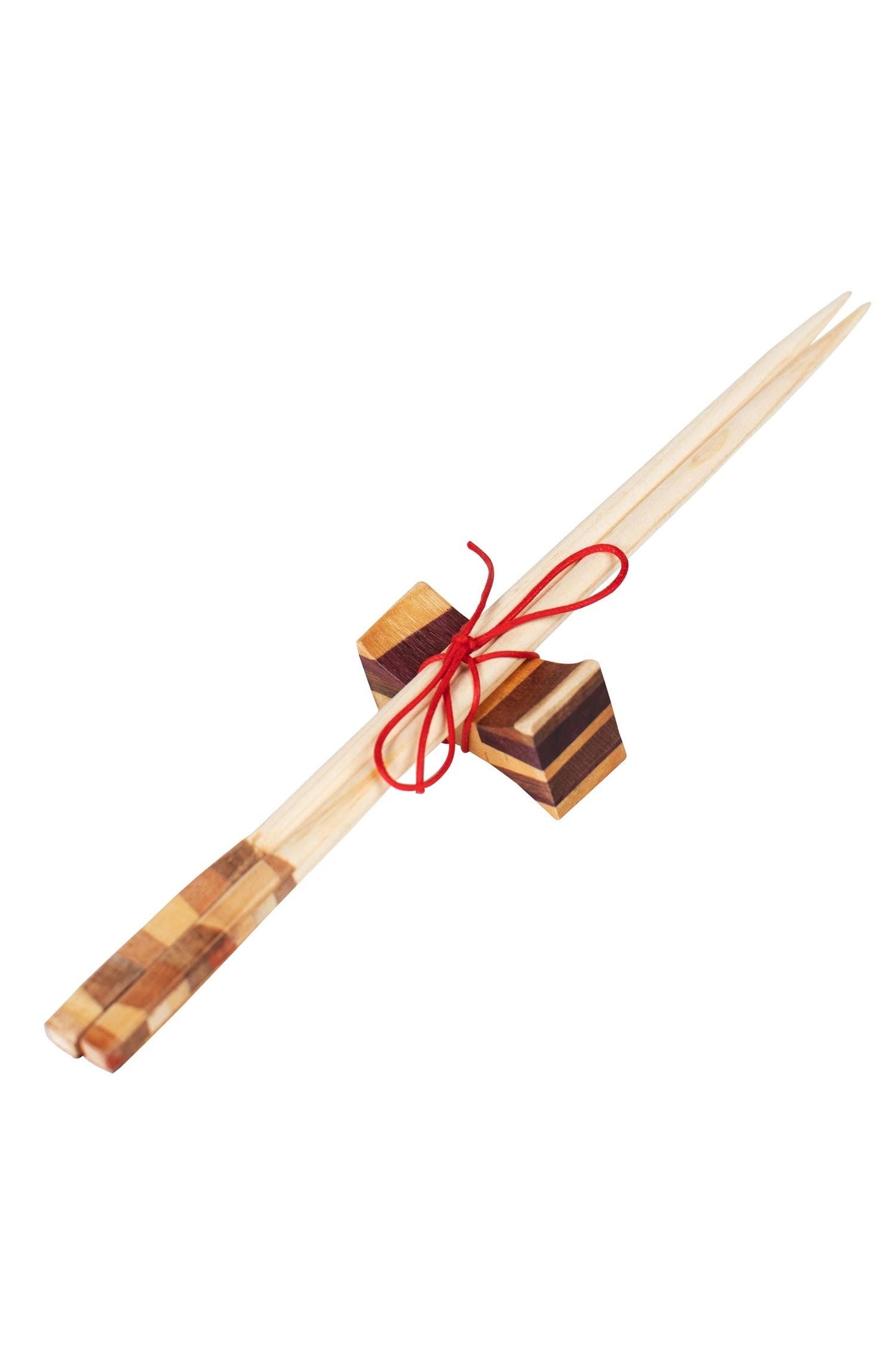 Chopsticks/rest set M/3 wood 8.5L nat/brn/rust