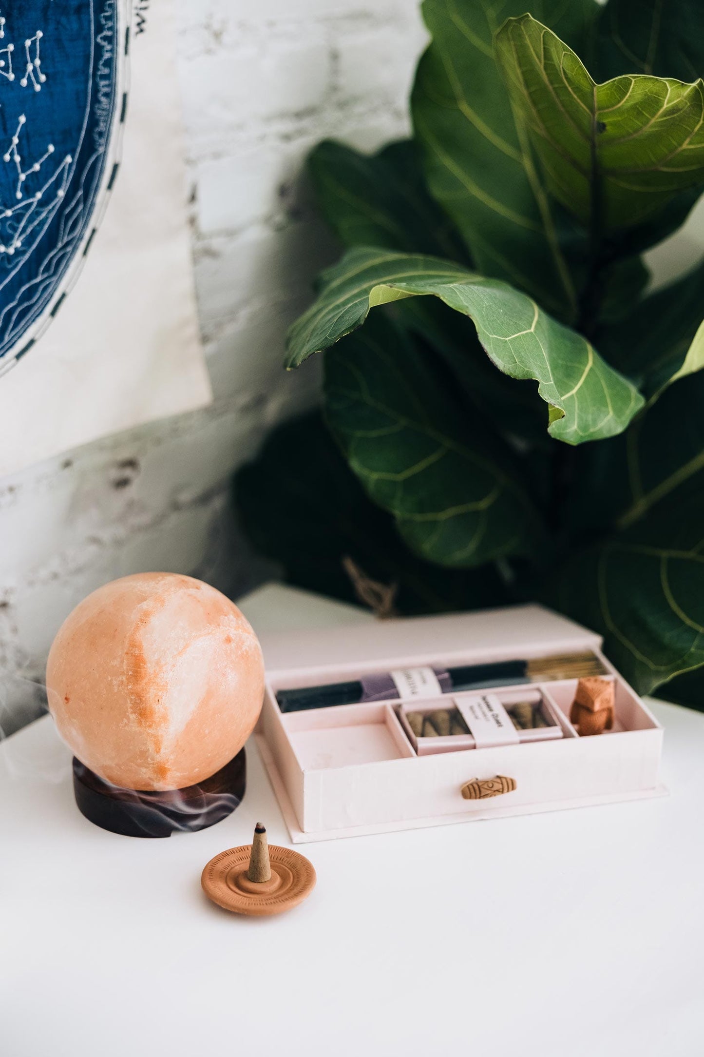 Incense set cone/stick/owl patchouli 9x5 pink