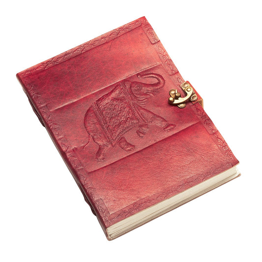 Journal eleph emb lthr/ppr 9x6