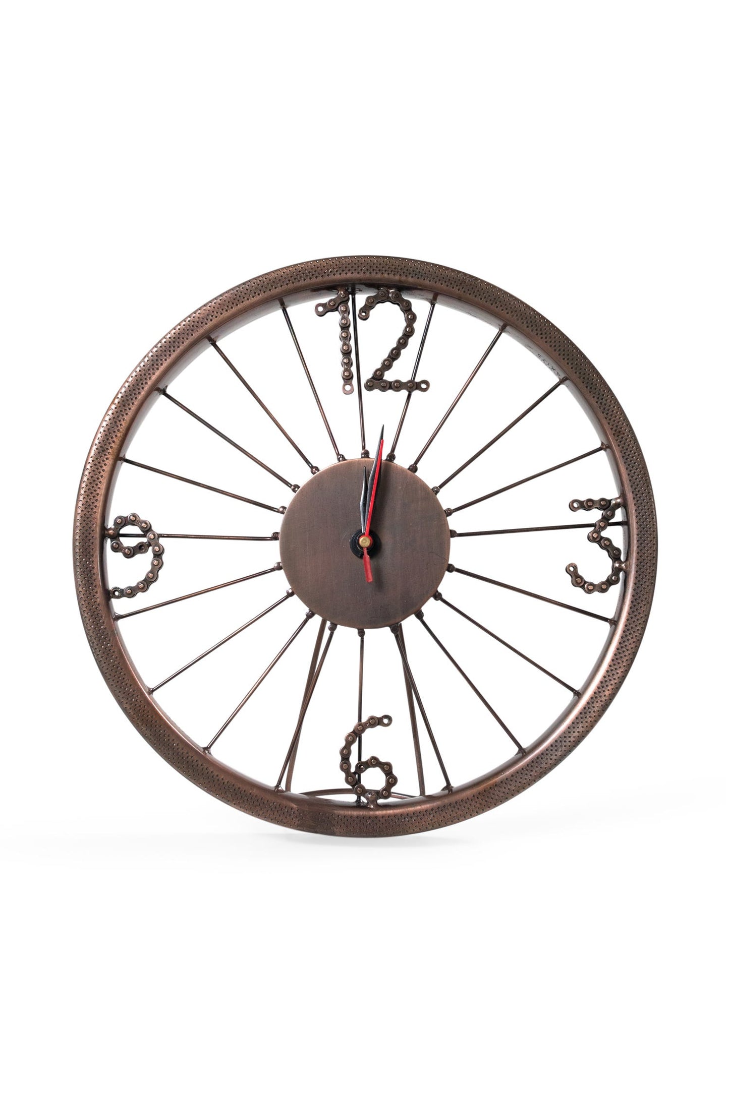 Clock bike wheel/chain 11D brown