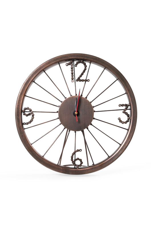 Clock bike wheel/chain 11D brown