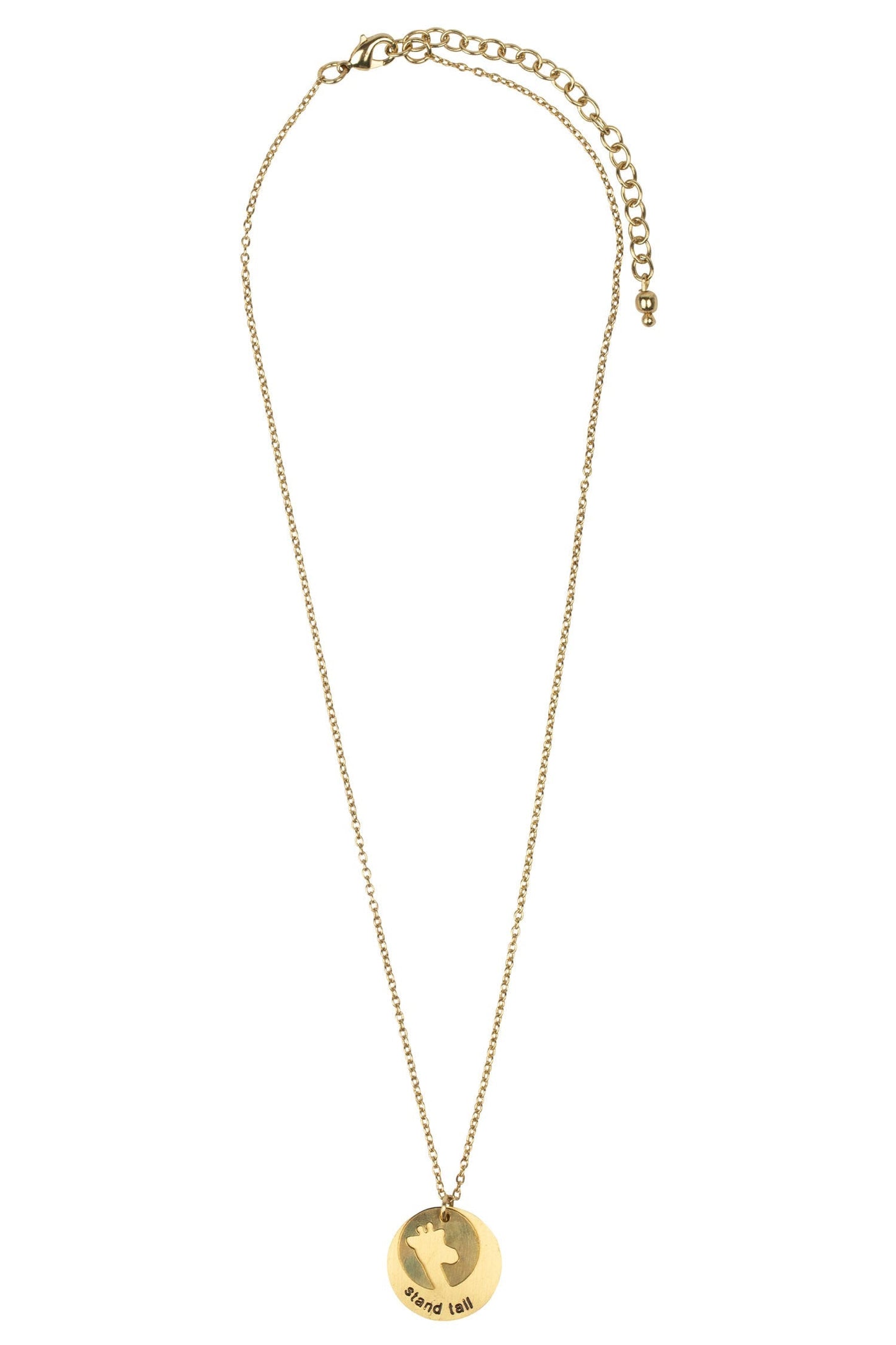 Necklace giraffe STAND TALL pend mtl 17L gld color