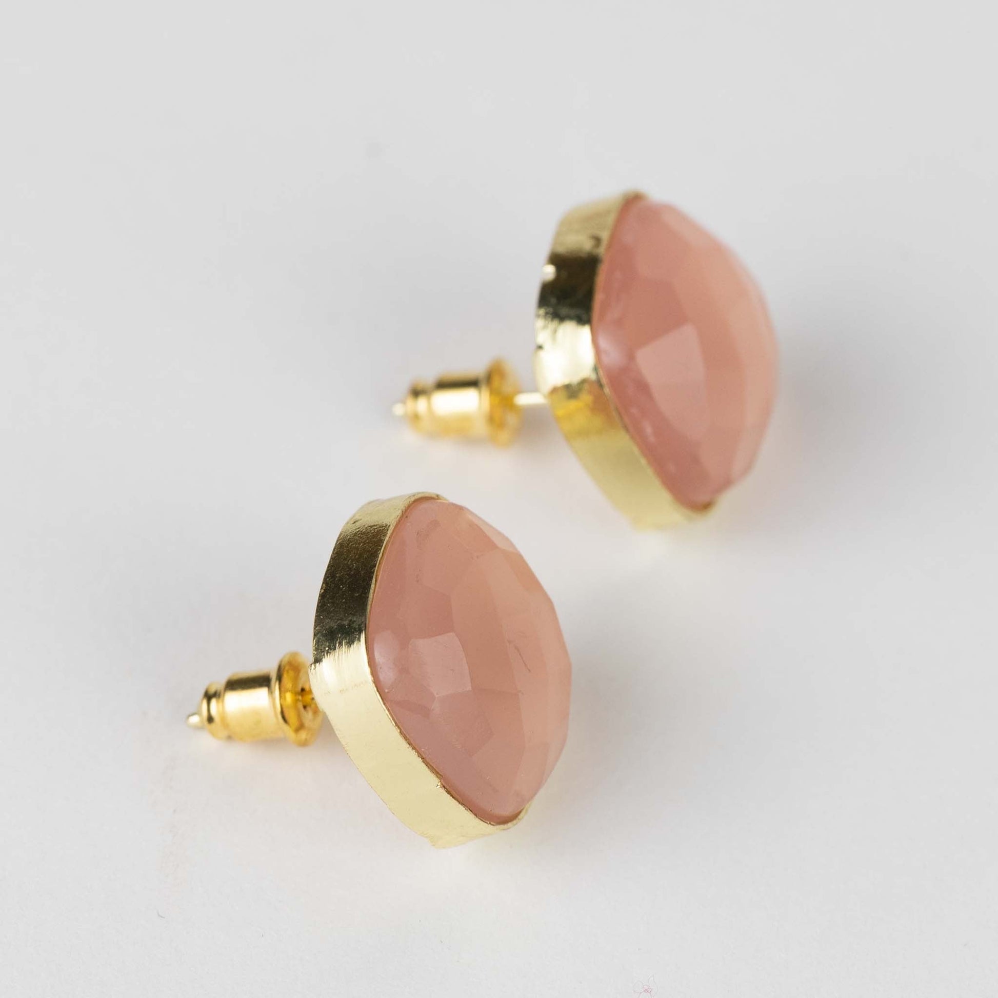 Rose Onyx Stud Earrings - Default Title (6828940)