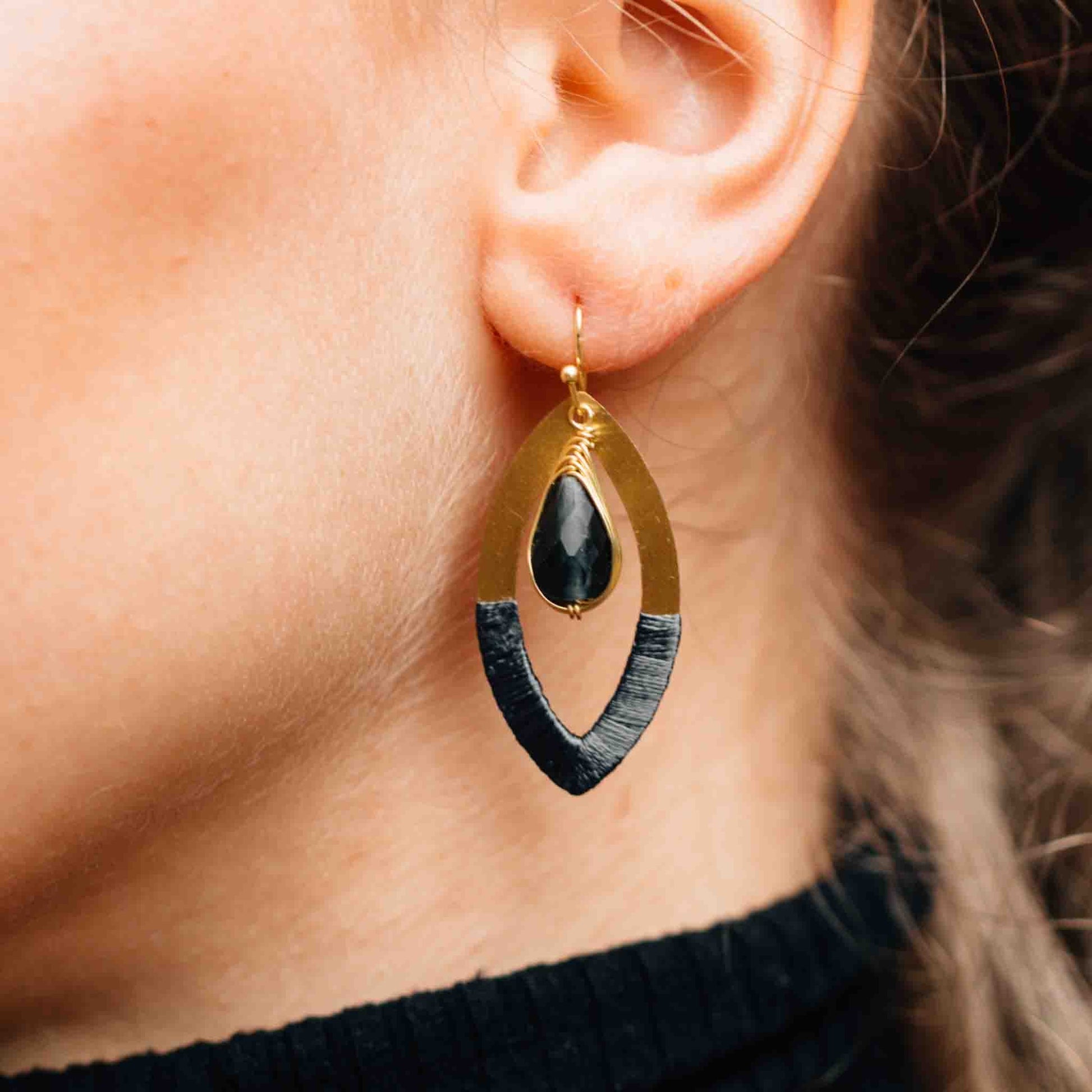 Netra Gem Dangle Earrings - Default Title (6830540)