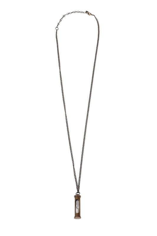 Necklace mini hourglass on chain 2Hx32L br color