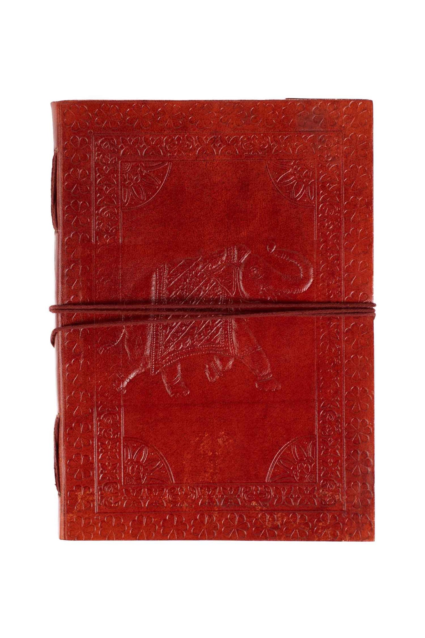 Journal elephant emb leather 7x10 rust CA