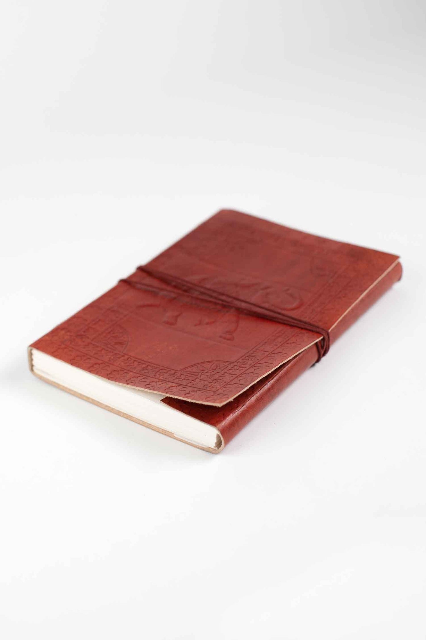 Journal elephant emb leather 7x10 rust CA