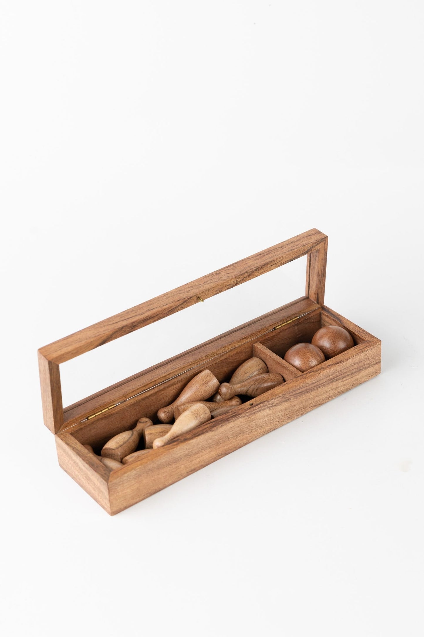 Bowling set tabletop acacia wood 2H/10L natural