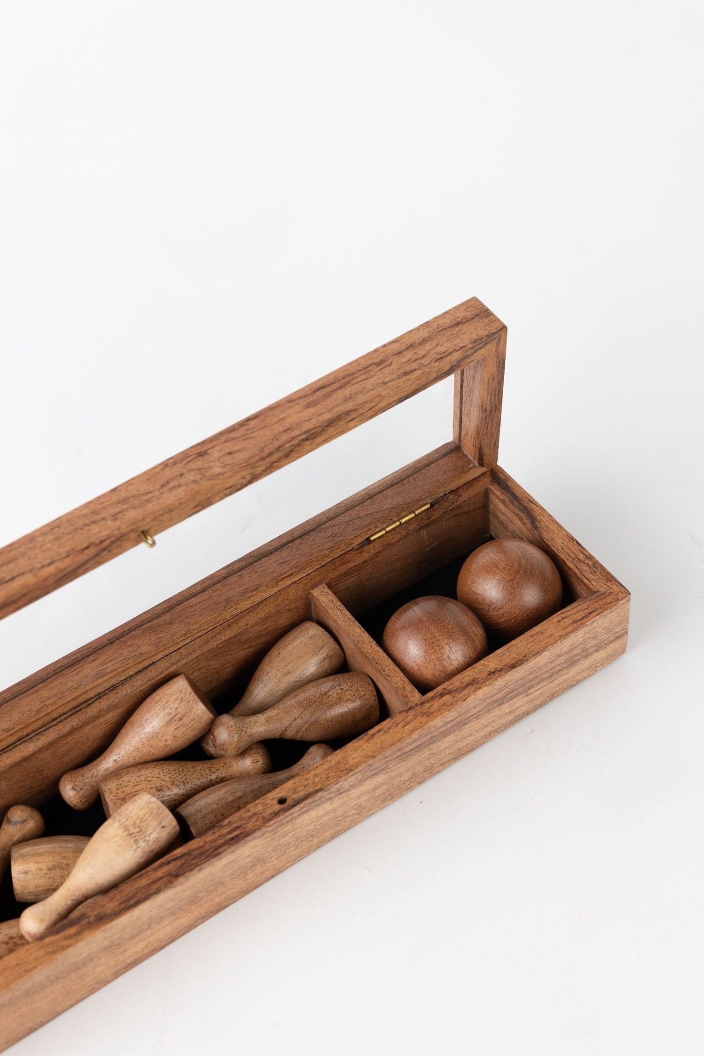 Bowling set tabletop acacia wood 2H/10L natural