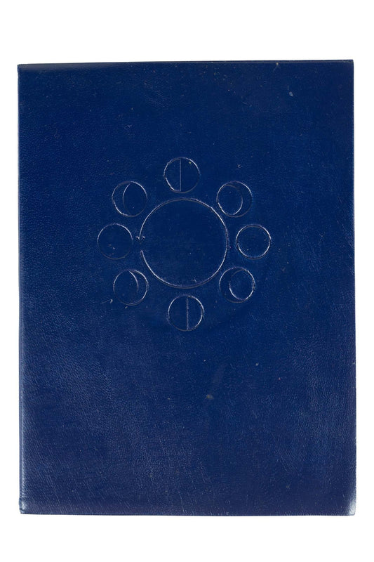 Journal blue moon phases ppr/leather 8x6 navy/crm