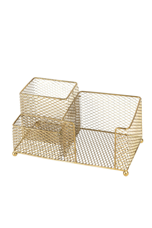 Desk organizer accessories iron 8.5Lx4.5W brass