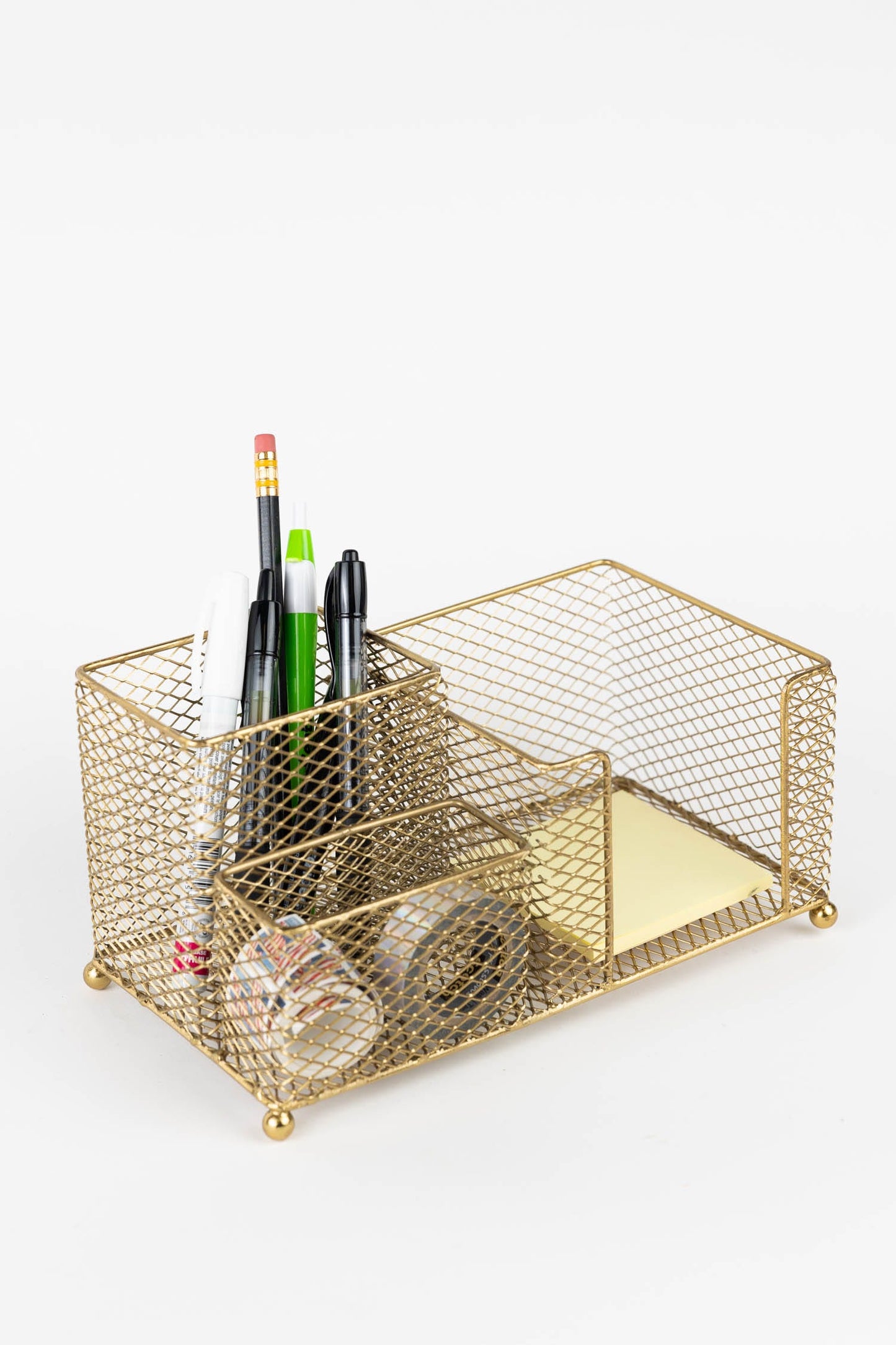 Desk organizer accessories iron 8.5Lx4.5W brass