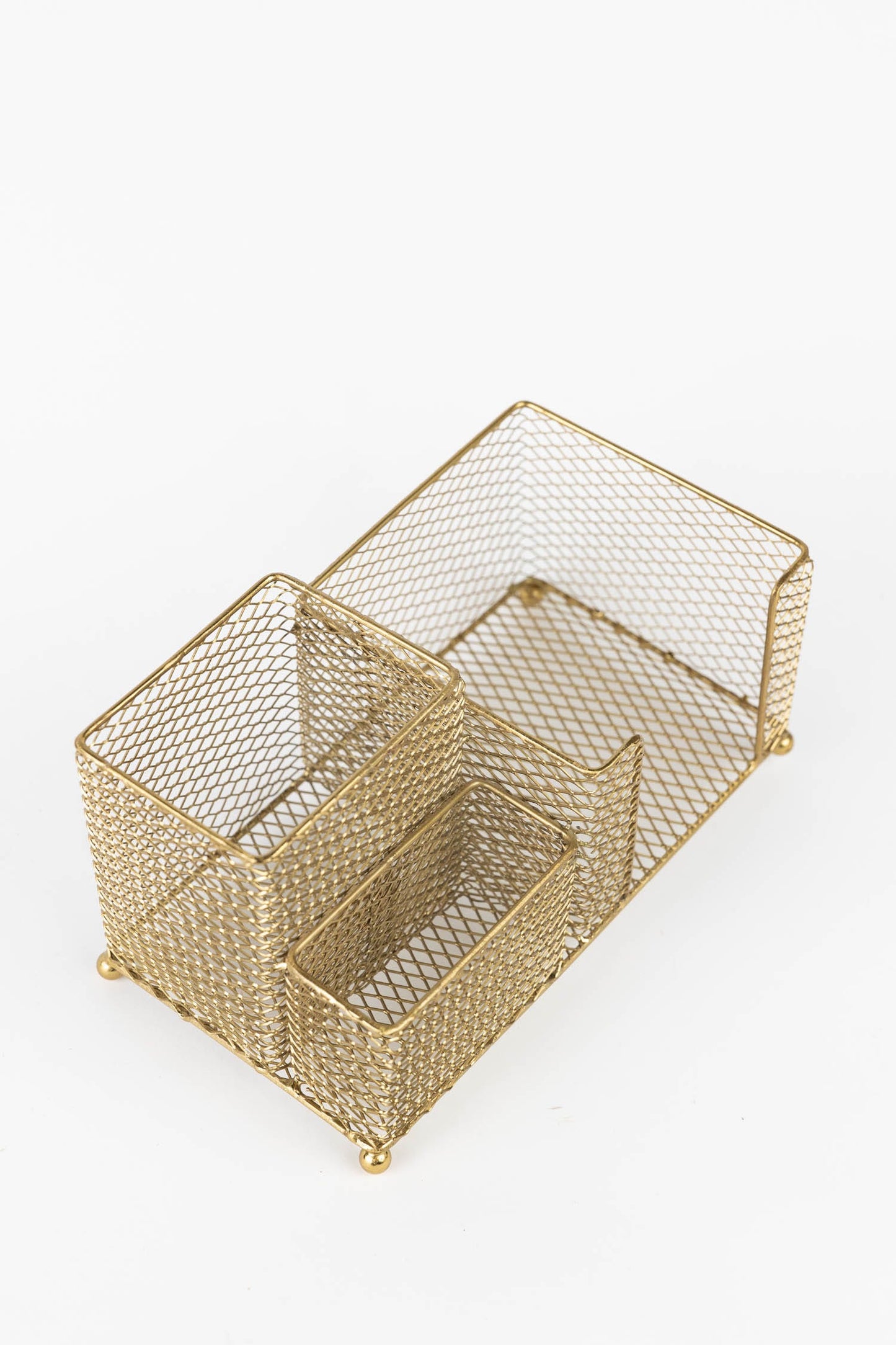 Desk organizer accessories iron 8.5Lx4.5W brass