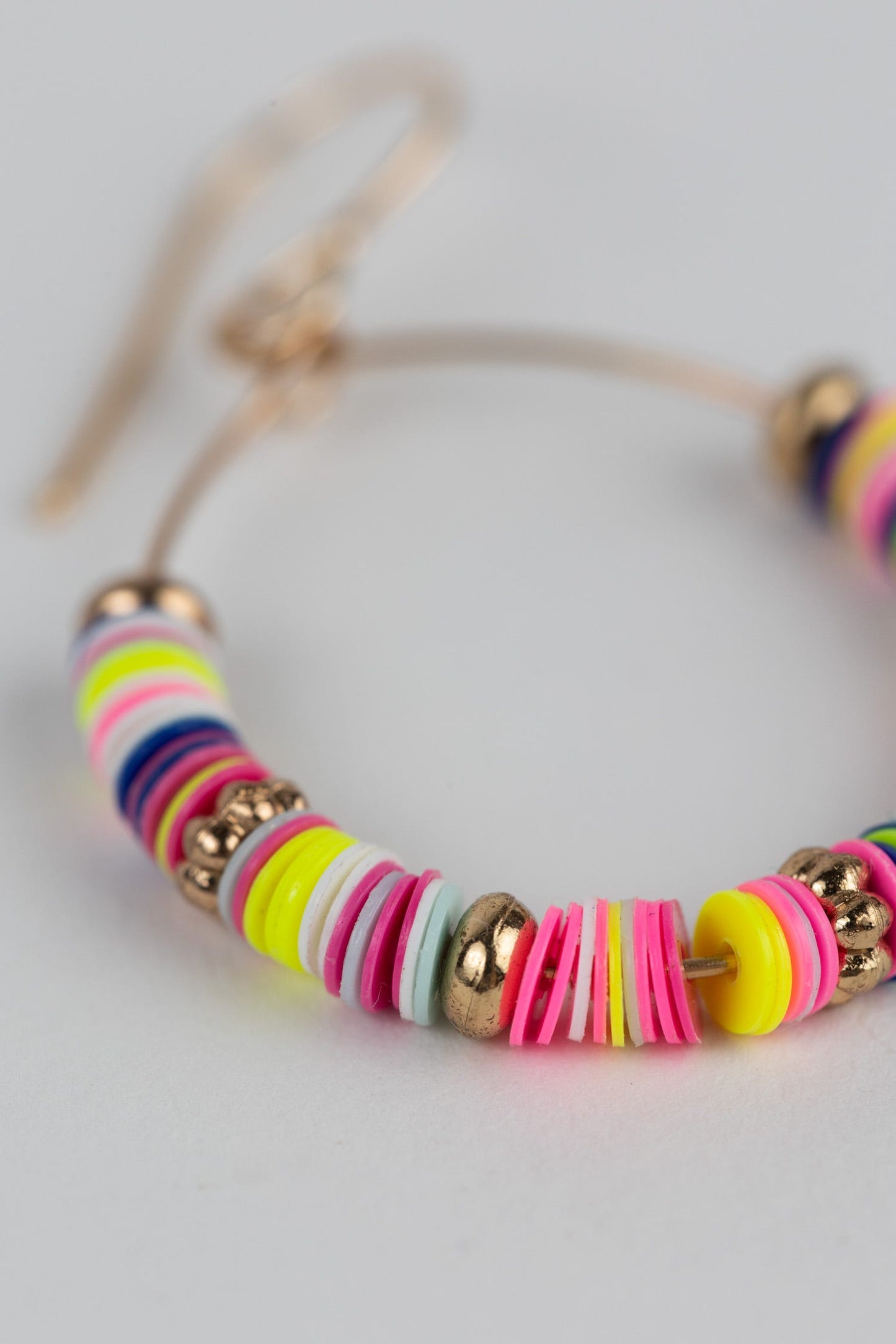 Earrings drop hoop sequins/iron 1.5L multi/gld