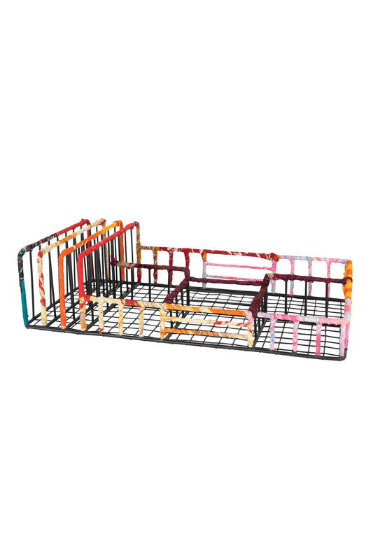 Desk organizer iron/sari 14Lx7.5Wx3.75H asst