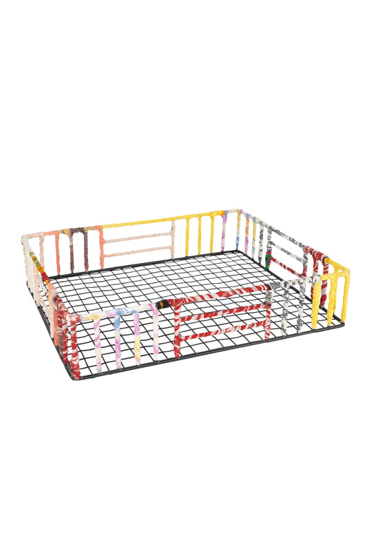 Desk organizer box iron/sari 12.5Lx10.5W asst