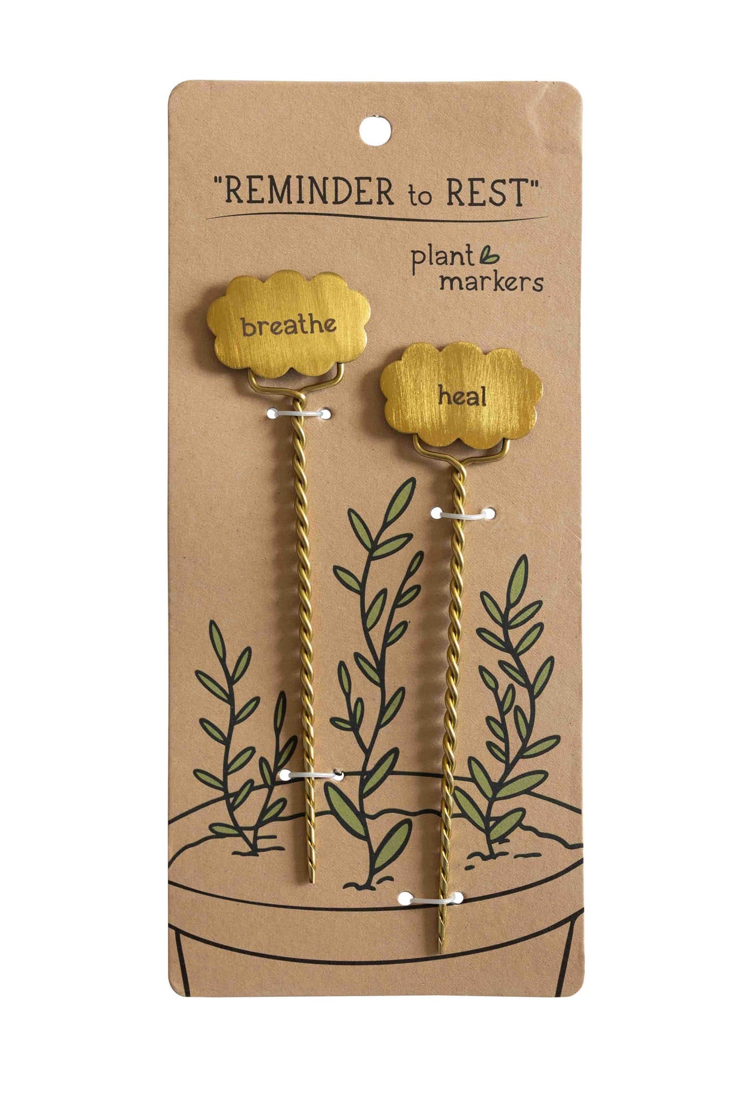 Plant markers S/2 rest steel/br 6.5L brass