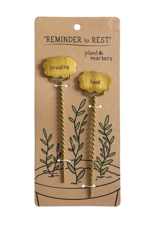 Plant markers S/2 rest steel/br 6.5L brass