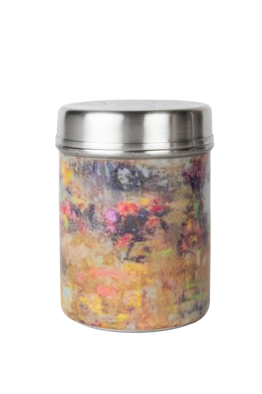 Canister M mottled pastels mtl 5.5H silv/multi