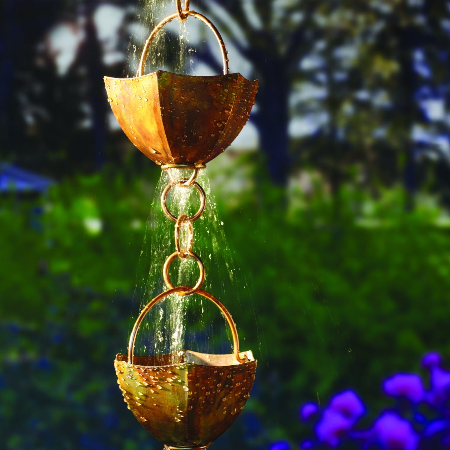 Rain chain 11 cups iron 7ft cppr