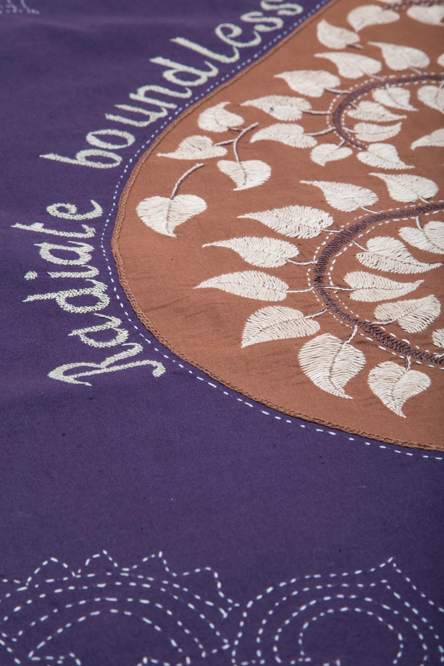 Wall hanging bhodi tree cotton 45Lx36W navy/brown