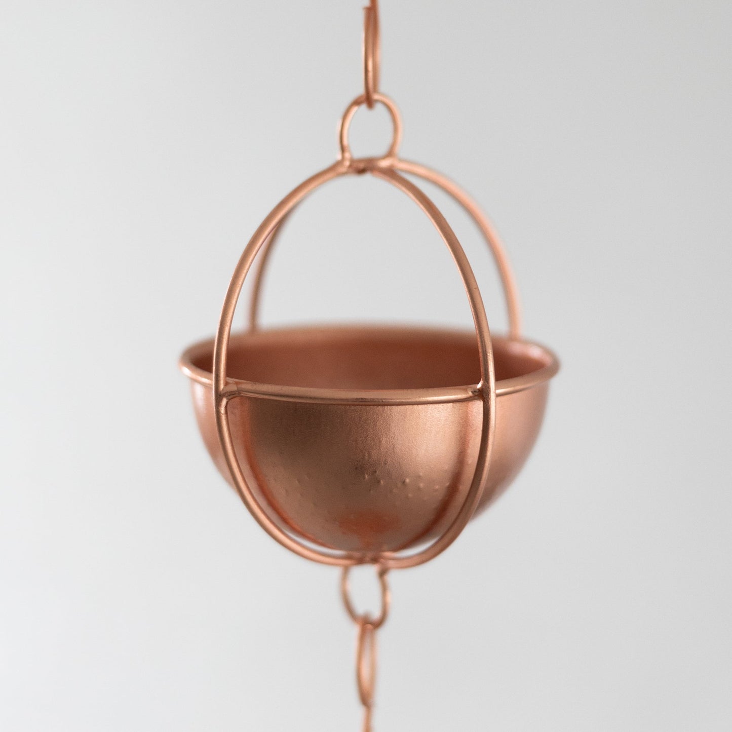 Rain chain w/11 round cups iron 7ft L copper