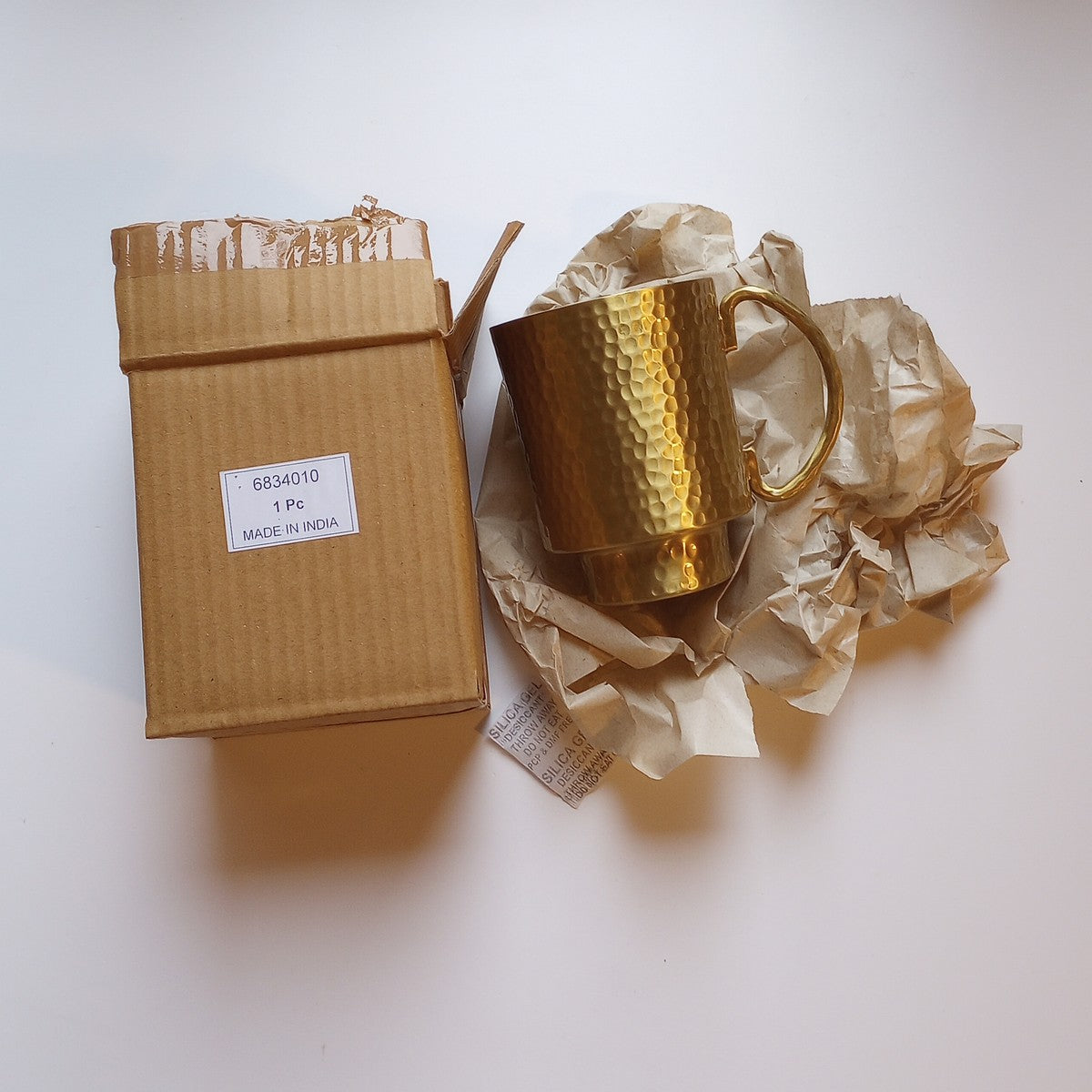 Mug mogul f/20oz hammered alum 3.5Dx4.75H brass