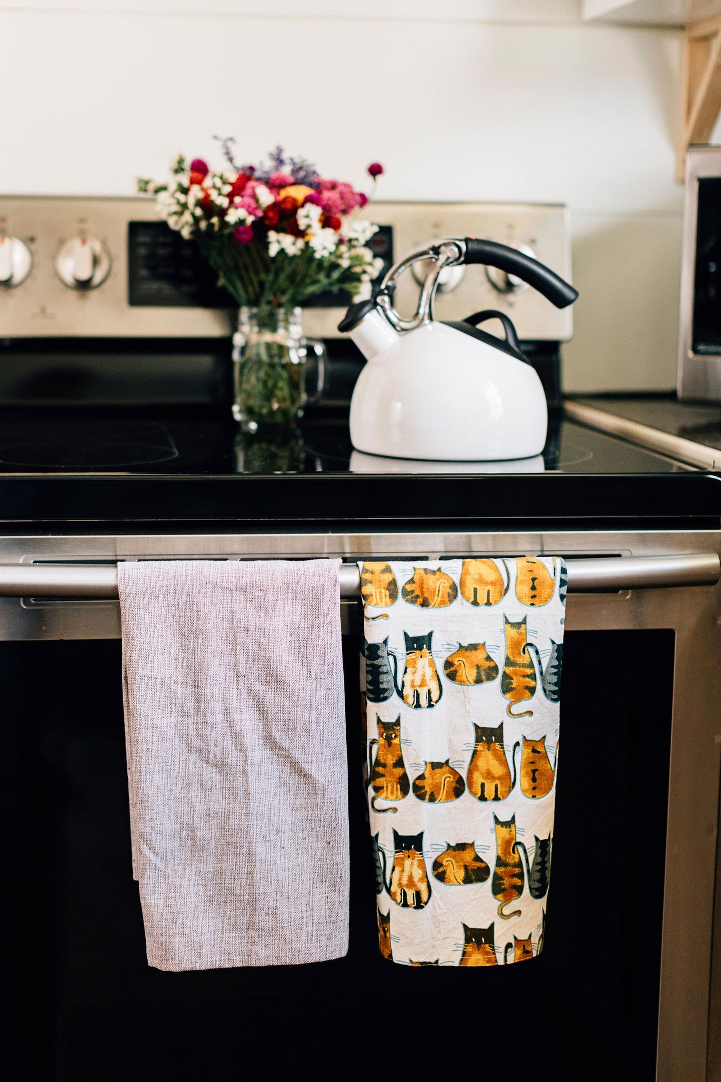 Tea towel cats M/3 cttn 18x24