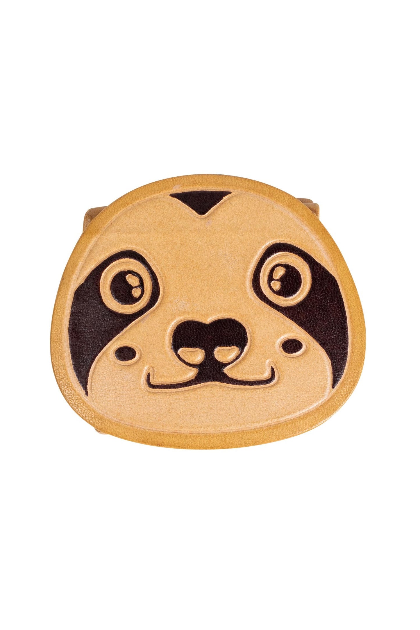 Coin purse sloth M/3 leather 4D natural/brown