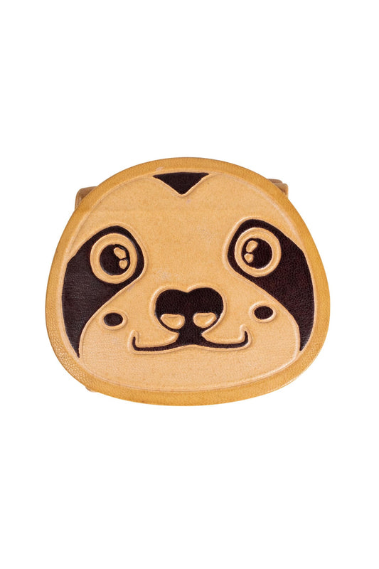 Coin purse sloth M/3 leather 4D natural/brown