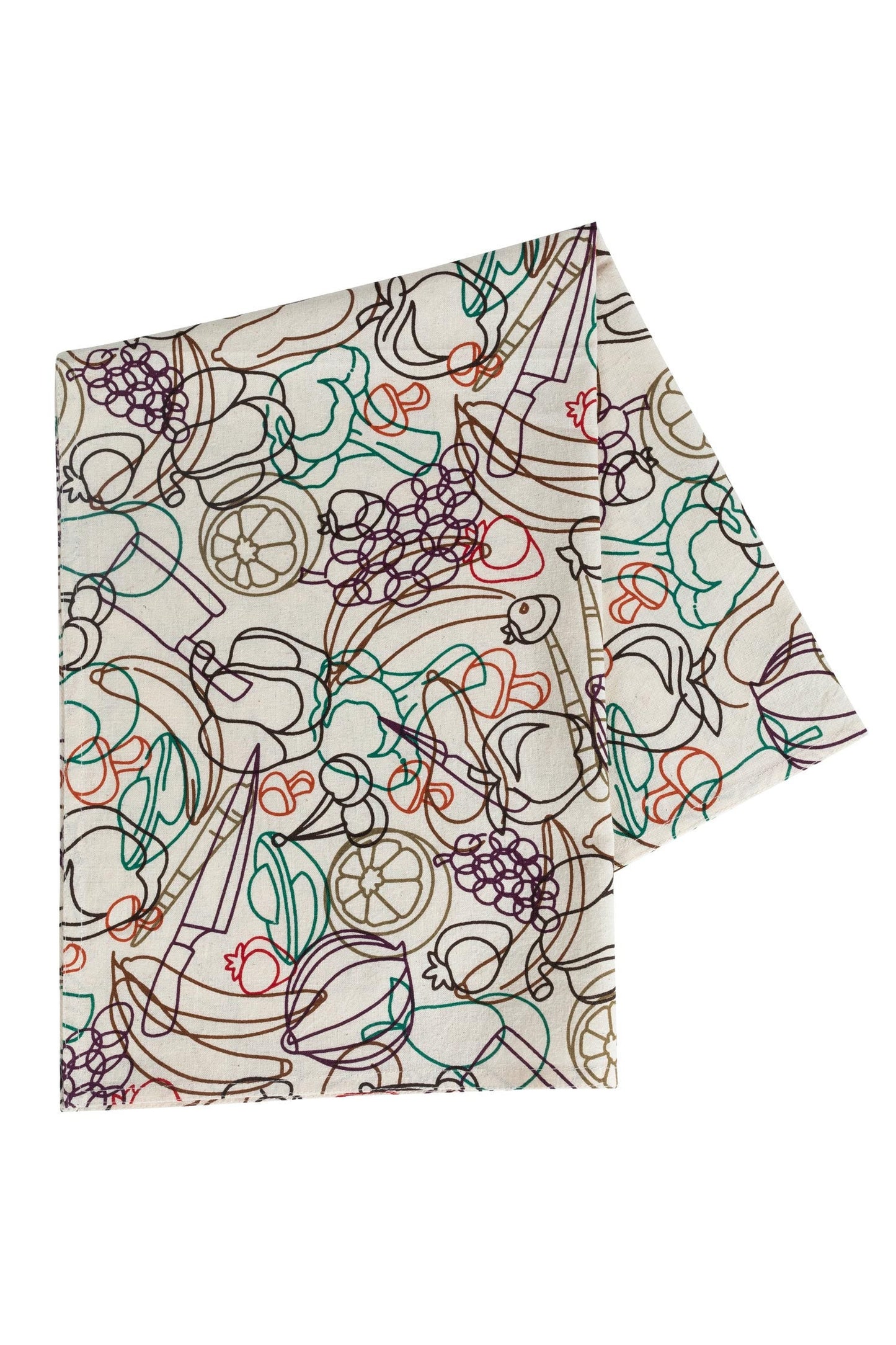 Tea towel vegetables M/3 cotton 18x24 crm/multi