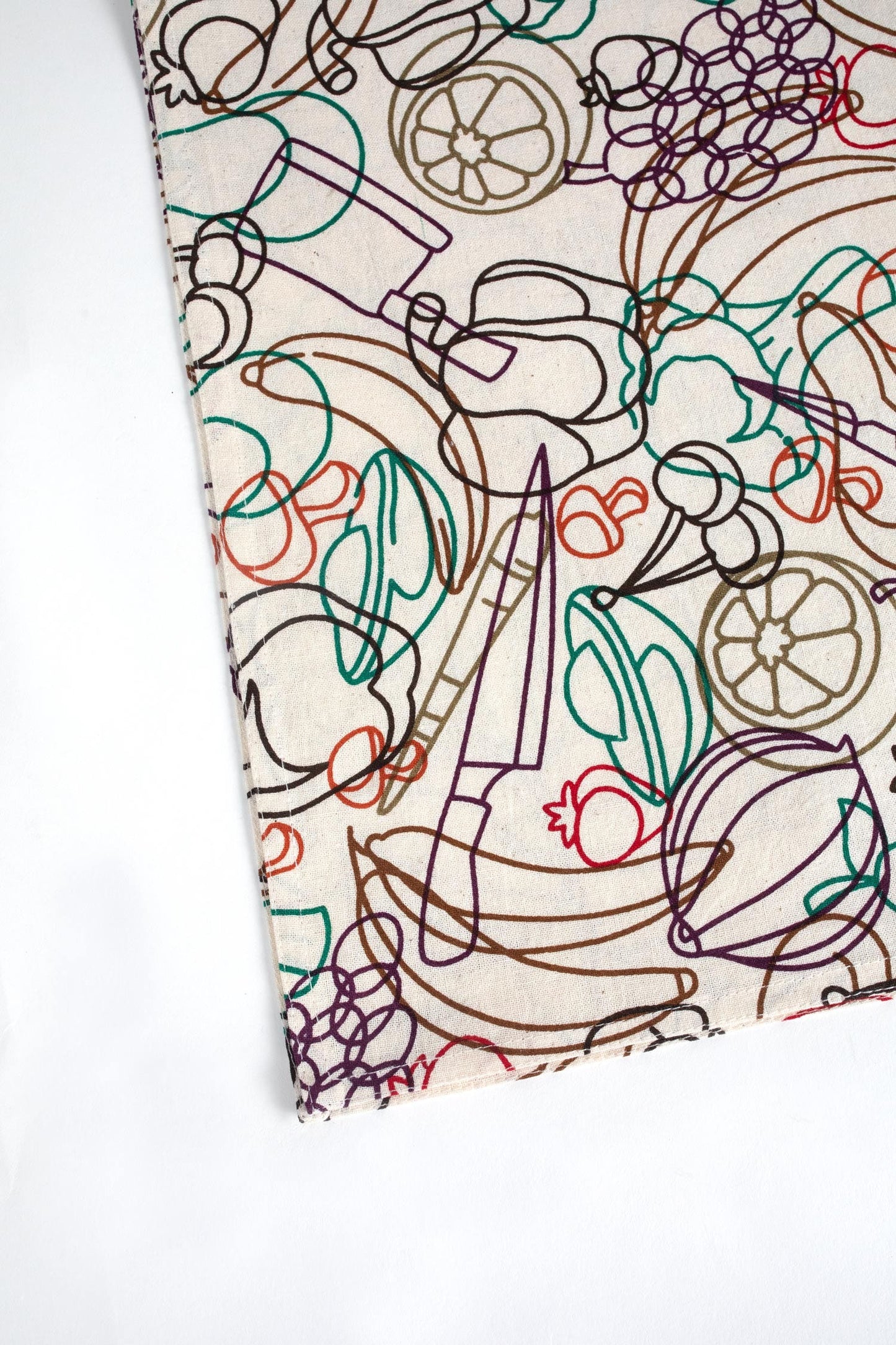 Tea towel vegetables M/3 cotton 18x24 crm/multi