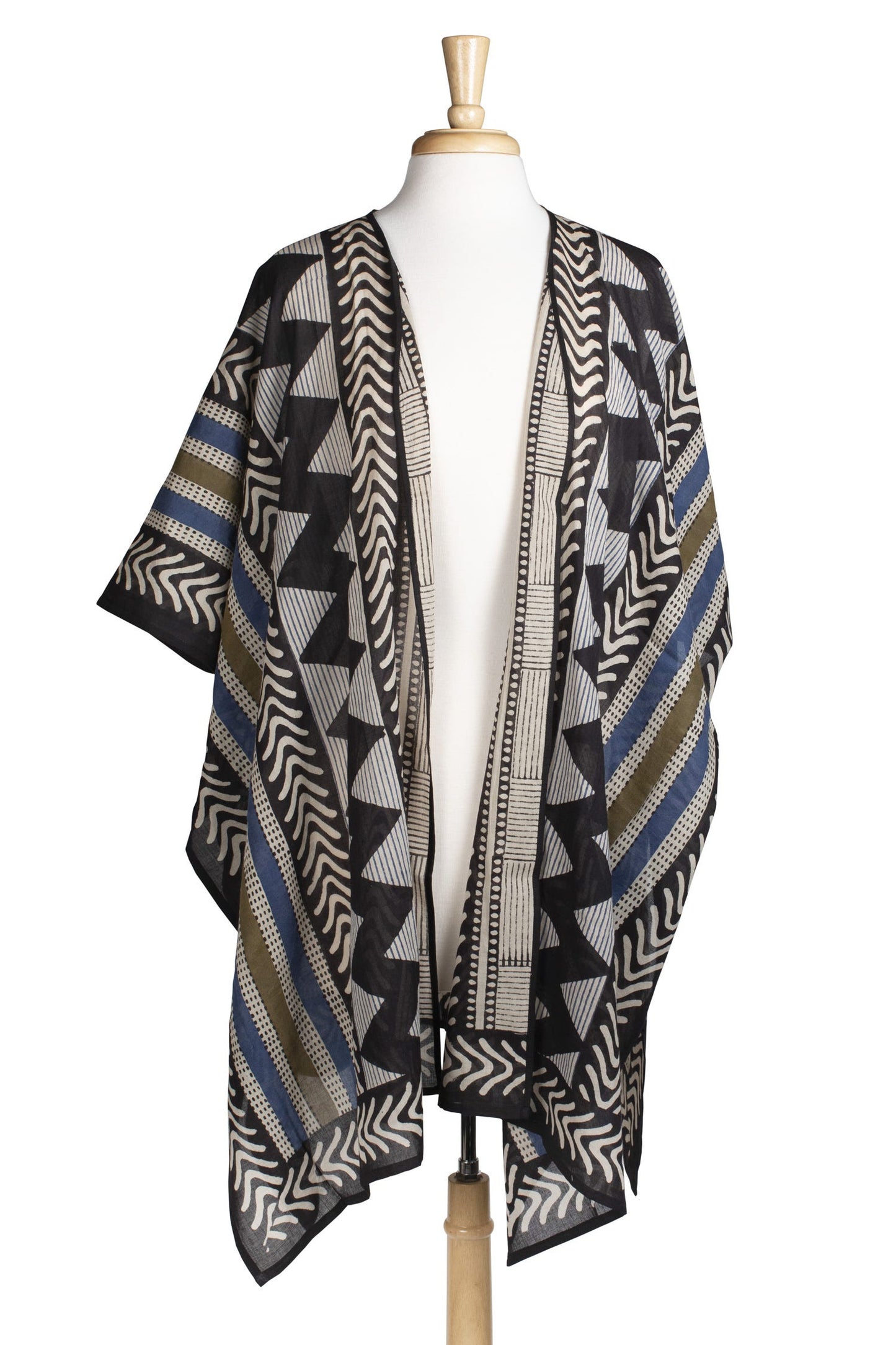Topper zigzags/Vs/dash cttn 41Lx34W blk/crm/blu