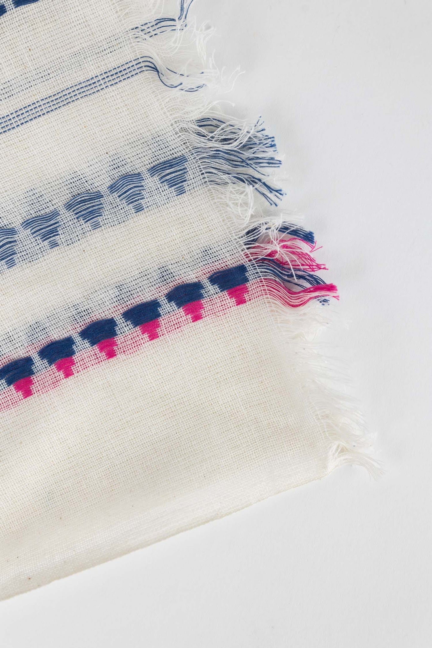 Scarf nautical stripes cotton 76x30 crm/blu/pink