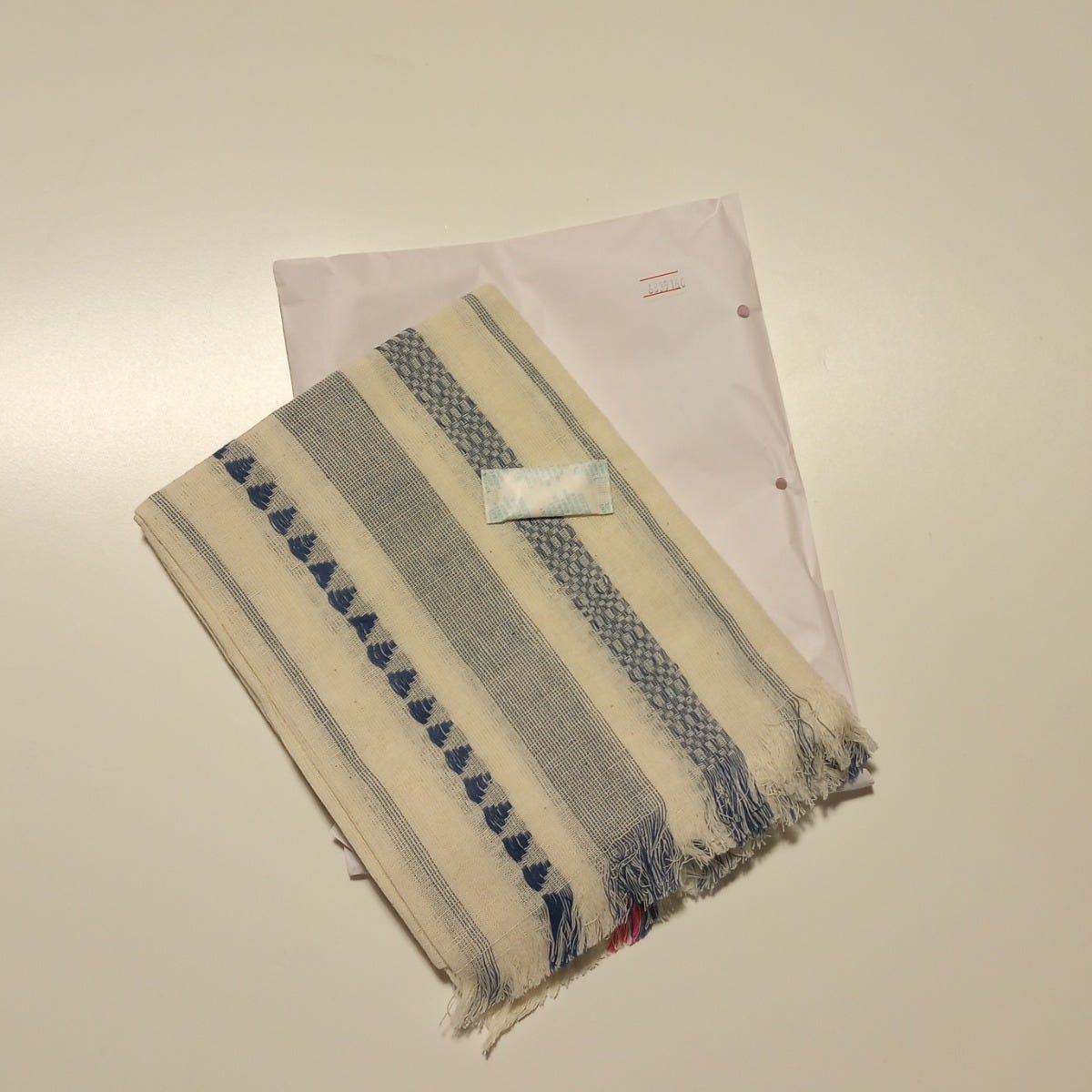 Scarf nautical stripes cotton 76x30 crm/blu/pink