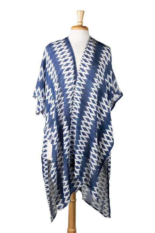 Topper geo diamonds viscose 30L blue/white