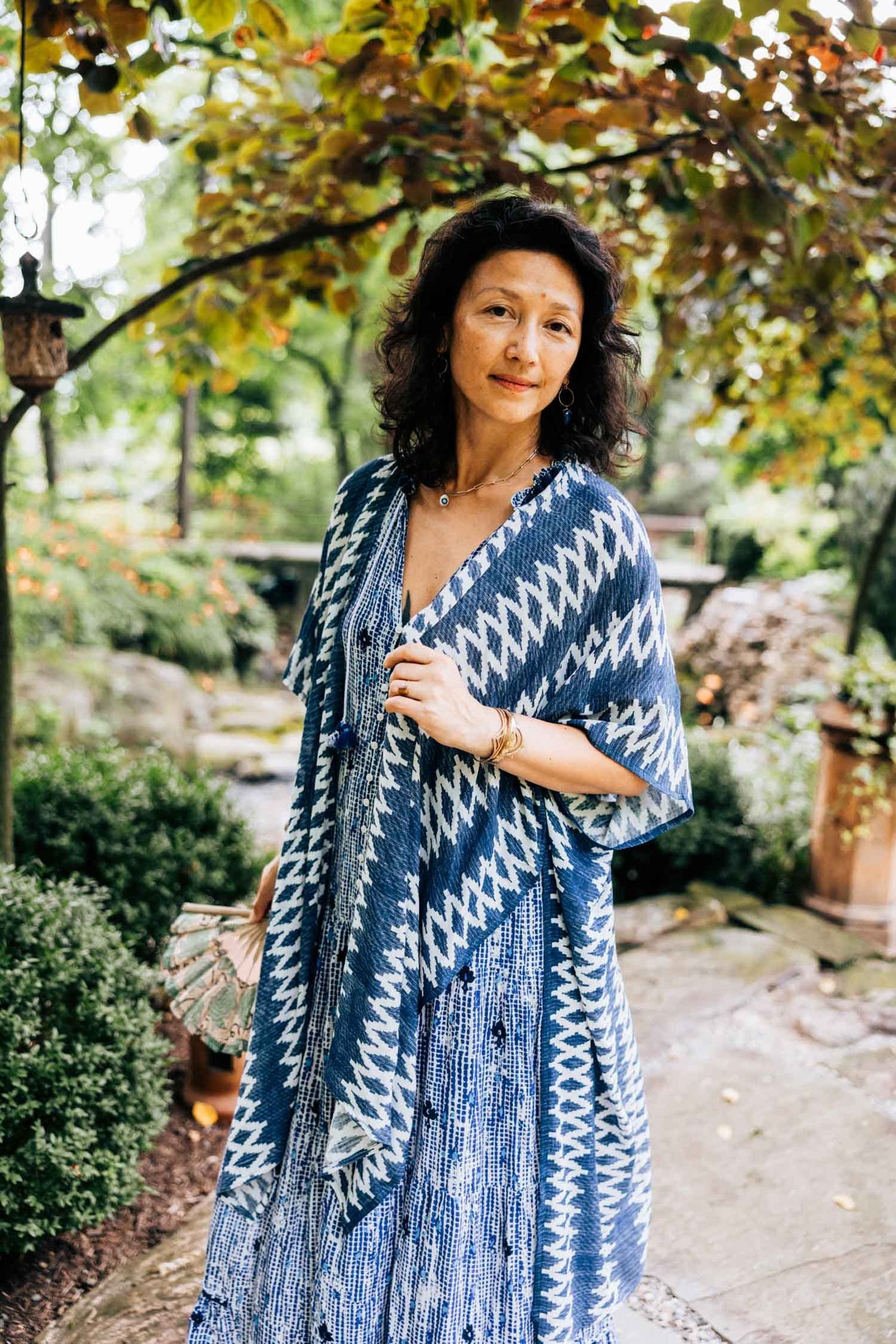 Topper geo diamonds viscose 30L blue/white