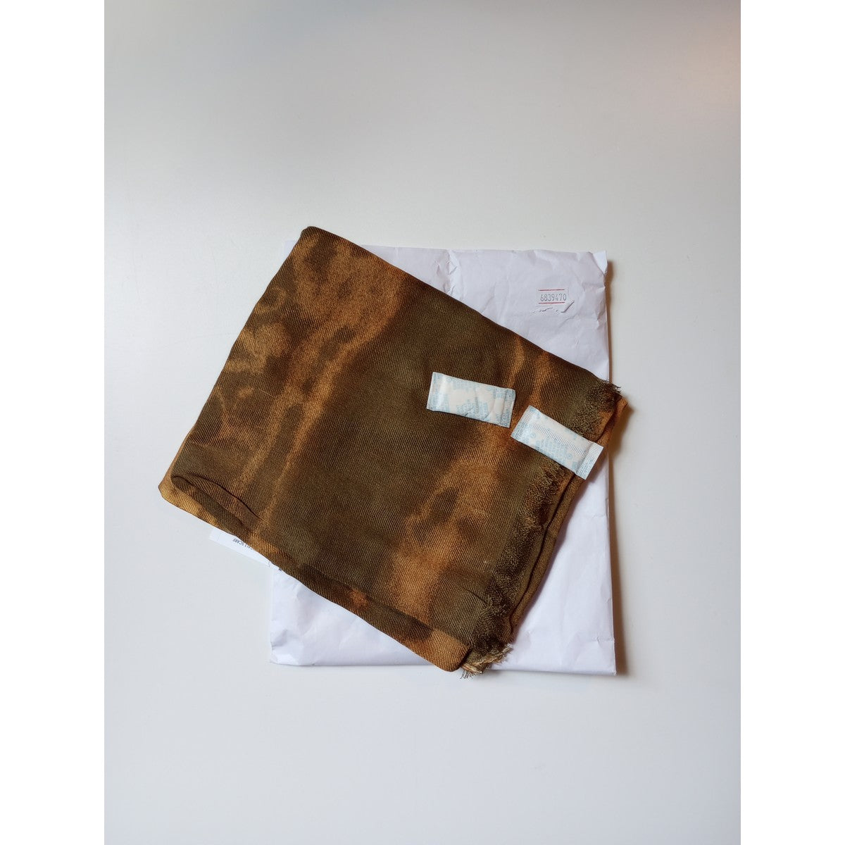 Scarf landscape watercolor modal 72x30 brn/rust