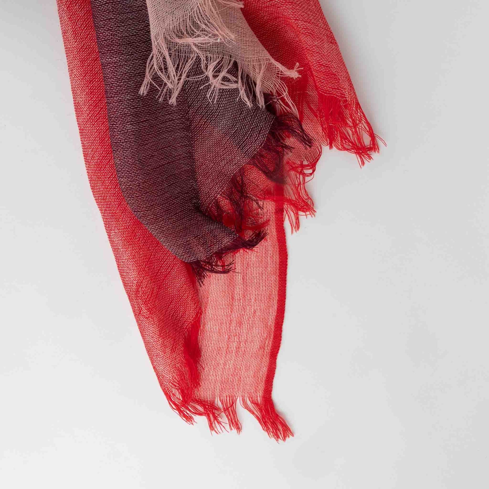 Meera Layered Wool Scarf - Reds - Default Title (6839700)