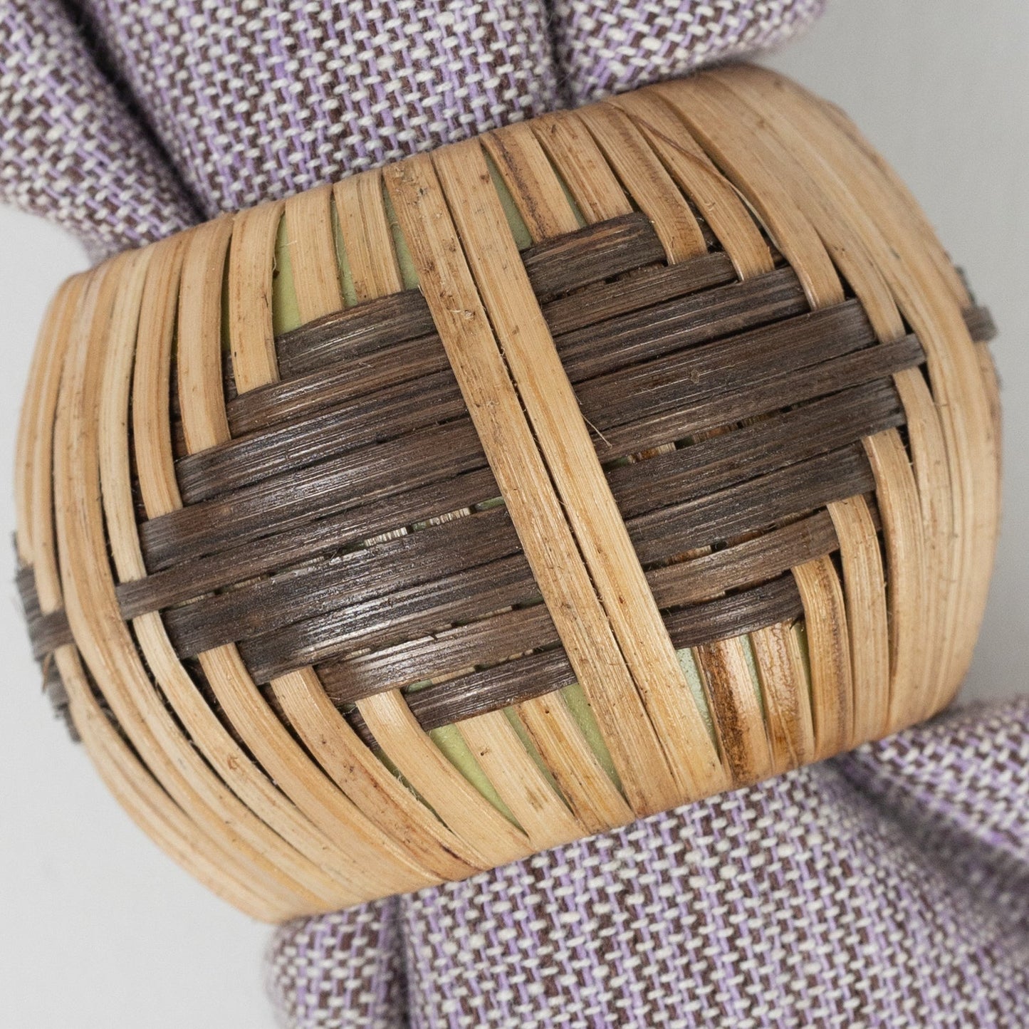 Napkin ring set/2 M/2 cane/resin 2.25D nat/brn
