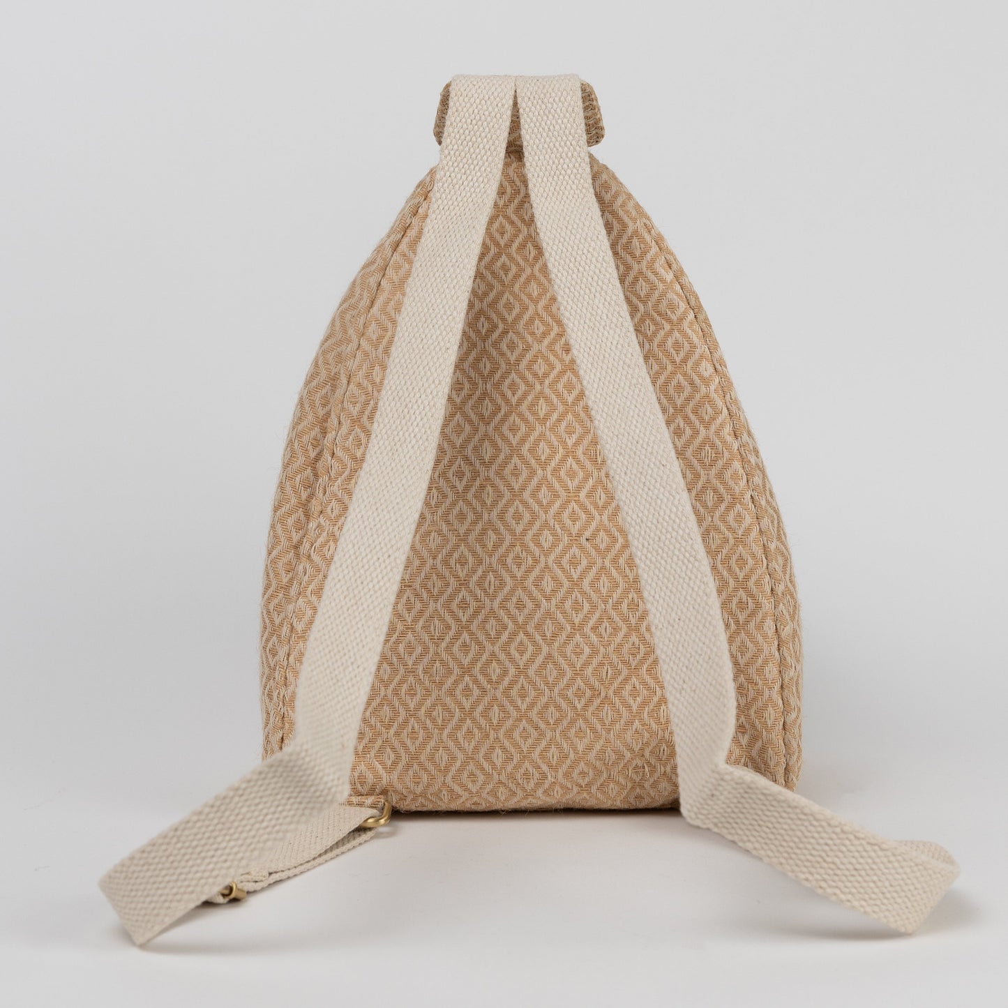 Backpack mini triangular jute/cttn 9Wx12H tan/ivry