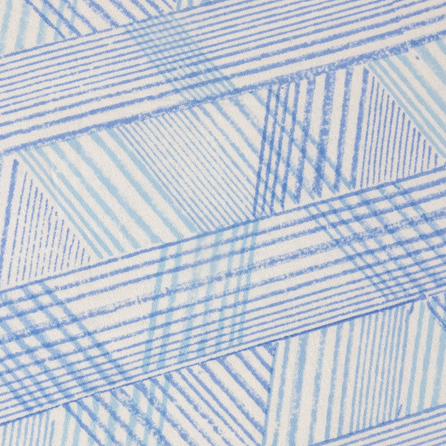 Table runner retro stripes cotton 72x16 blue/cream