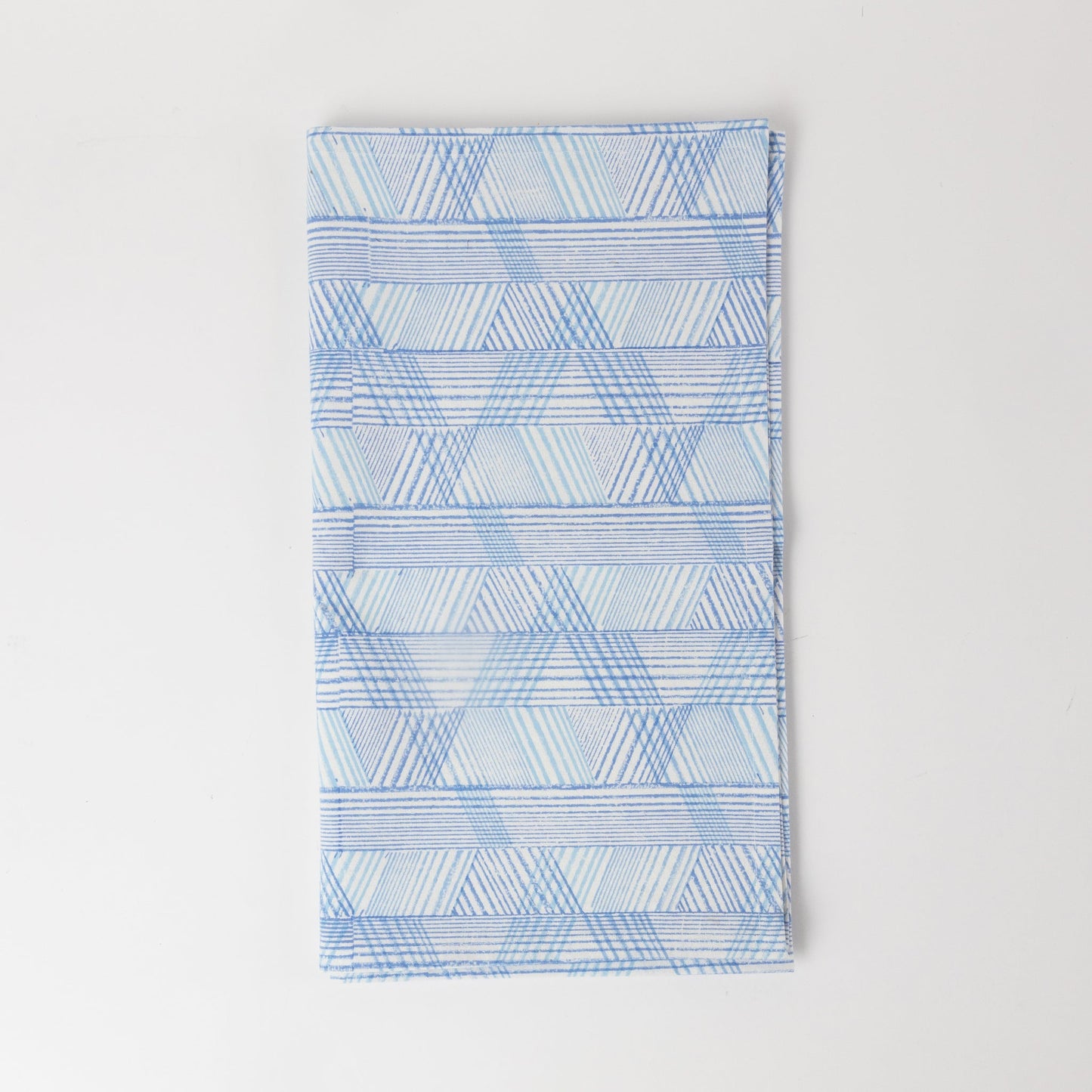 Table runner retro stripes cotton 72x16 blue/cream