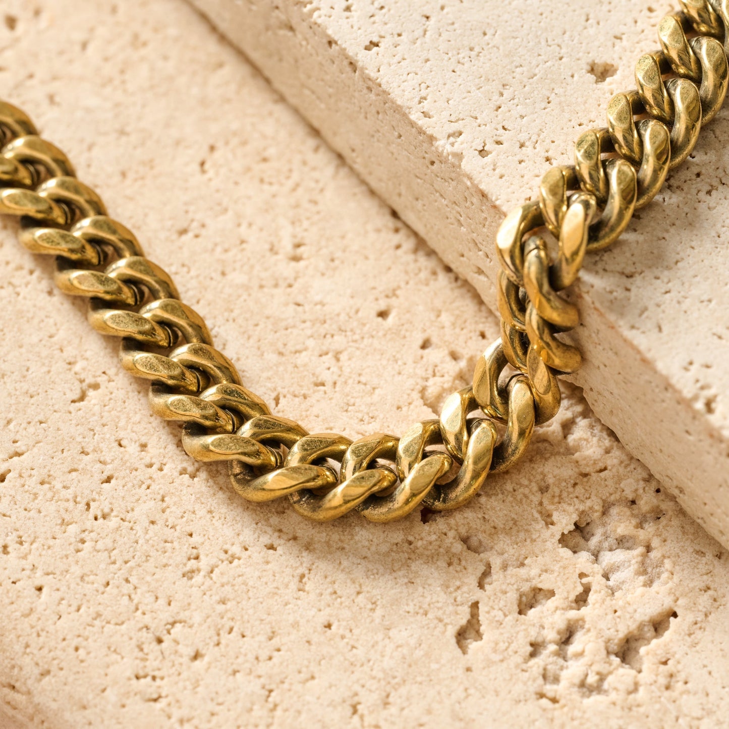 Necklace chunky chain brass 16L brass