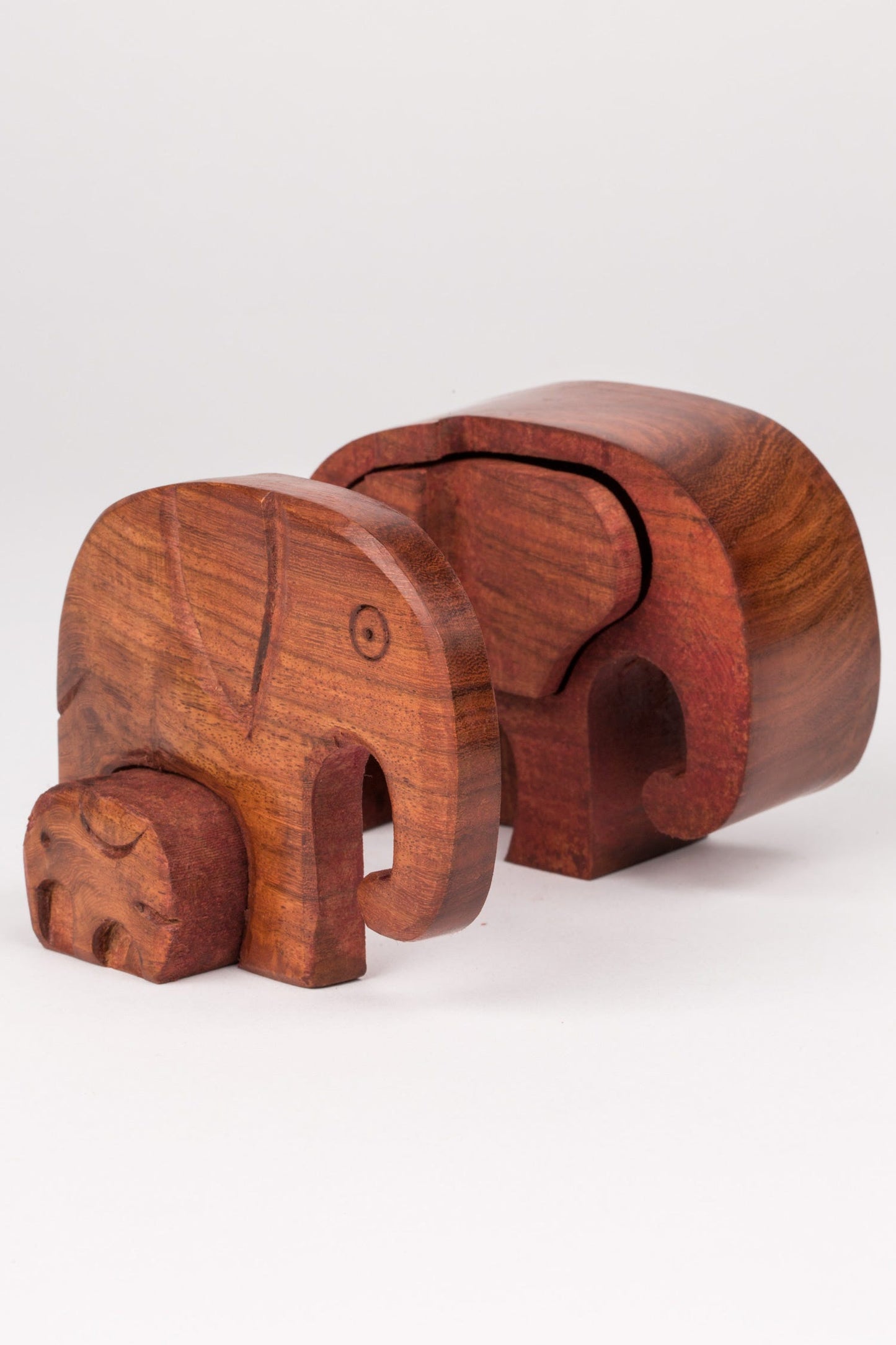 Box eleph puzzle sheesham 3x4 nat