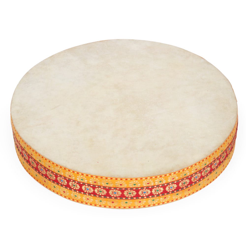 Drum ocean leather/wood/cloth12Dx2H nat/asst